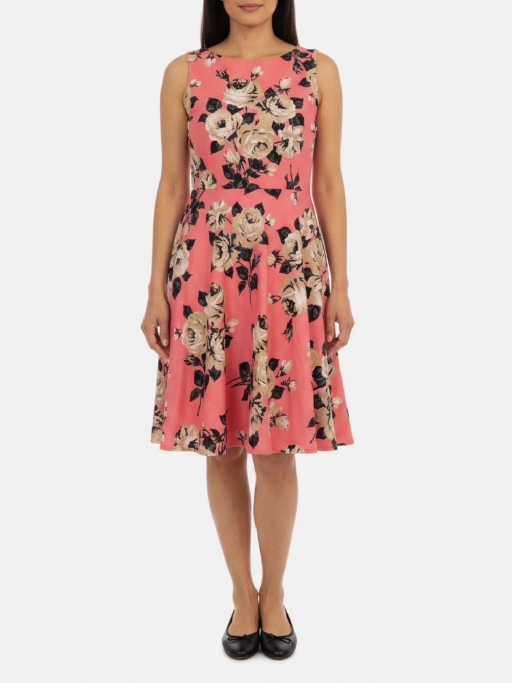 Betsey Johnson Pink Floral Midi Dress, Size 10